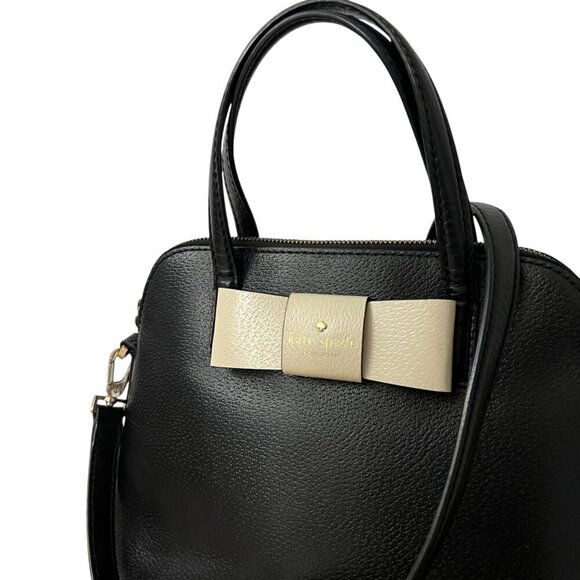 Kate Spade Matthews Street Maise Black & White‎ Bow Dome Satchel Crossbody - Picture 4 of 9
